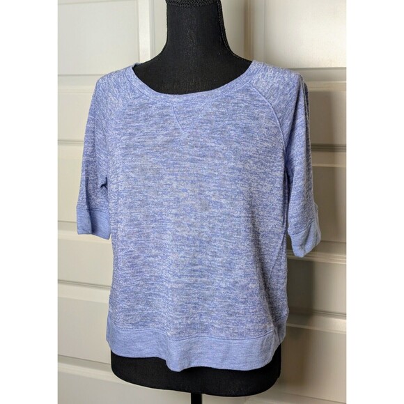 Victoria Secret Blue Pullover Sweater Size S Short Sleeve Cute Lightweight - Picture 1 of 9